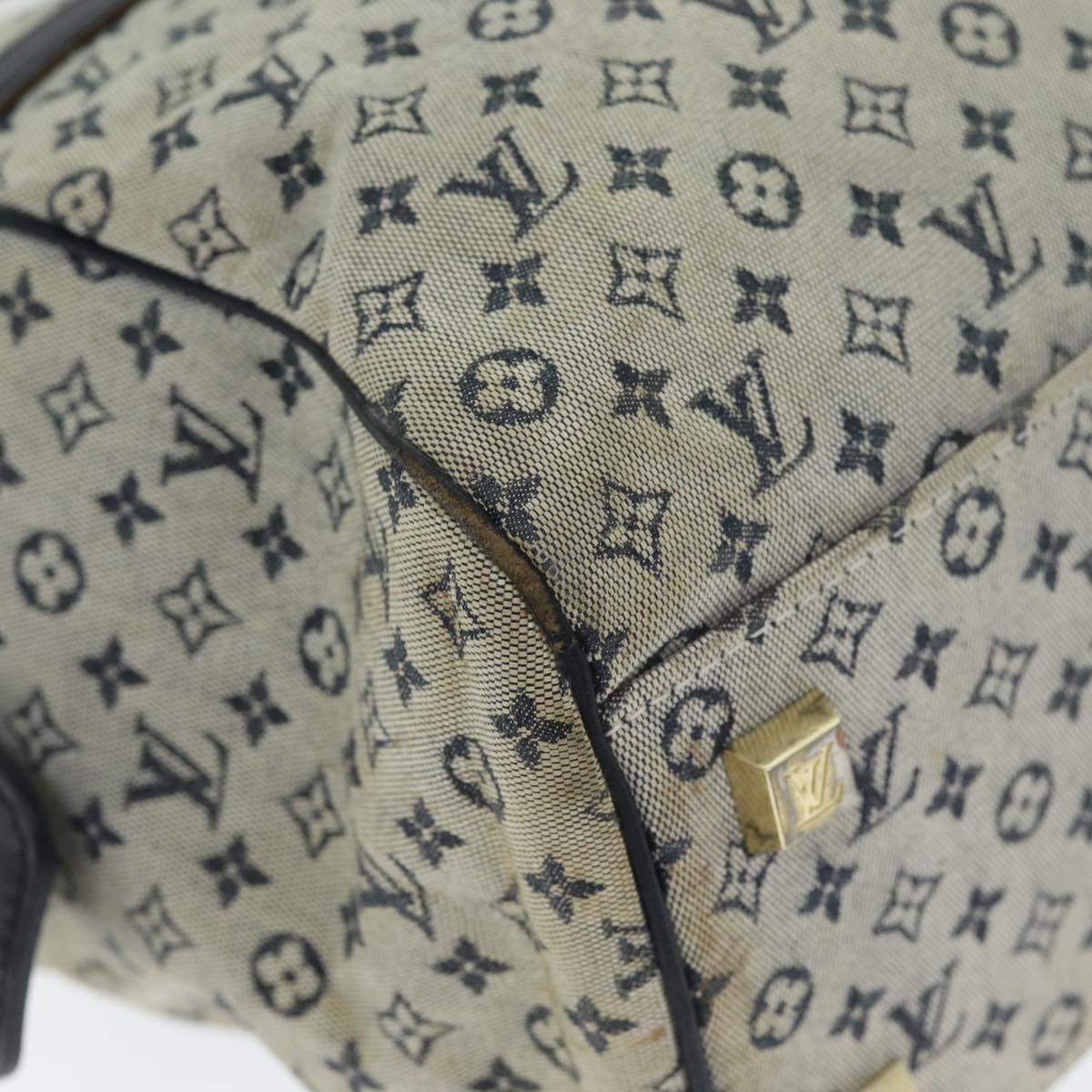 LOUIS VUITTON Monogram Mini Josephine GM Hand Bag Blue M92211 LV 74533
