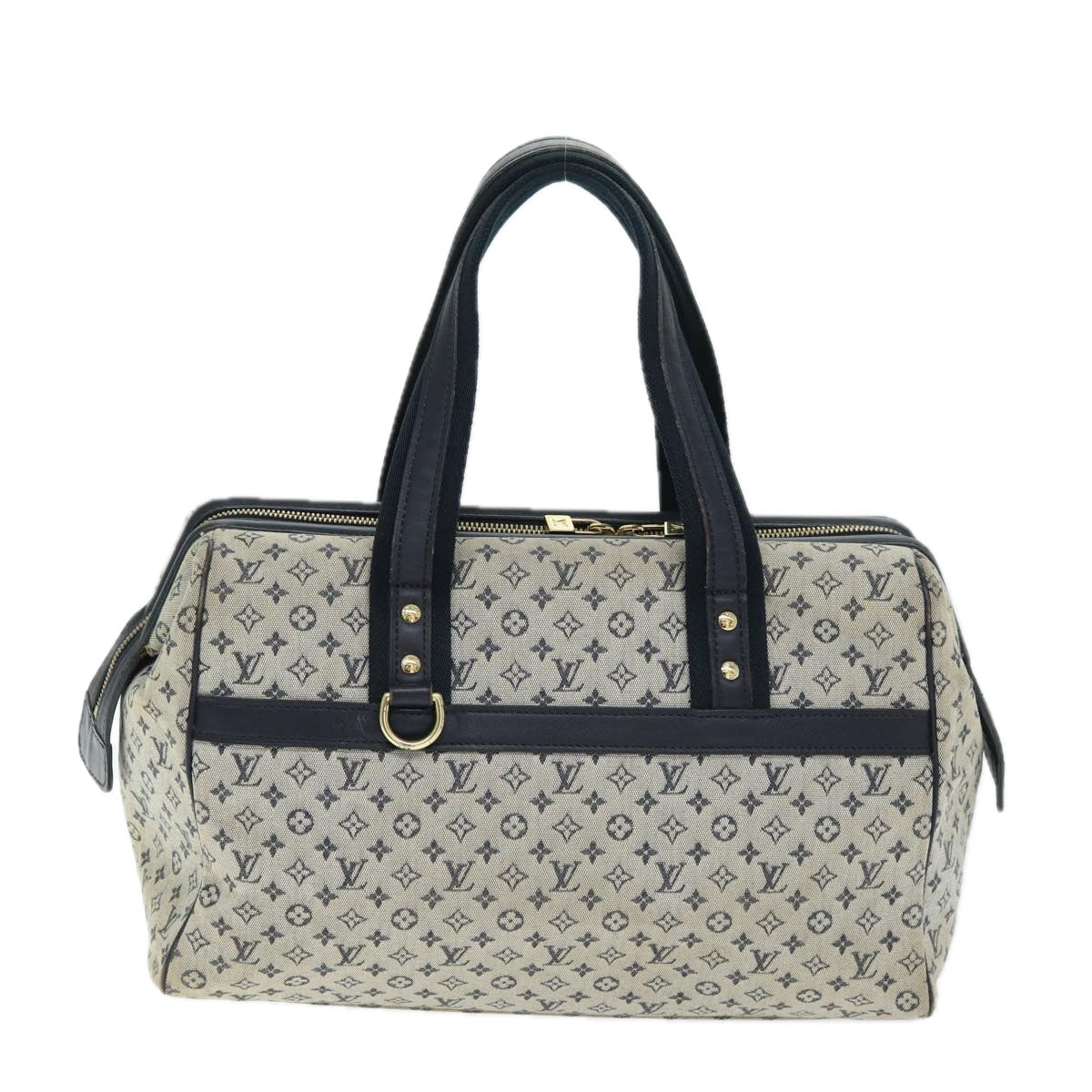 LOUIS VUITTON Monogram Mini Josephine GM Hand Bag Blue M92211 LV 74533
