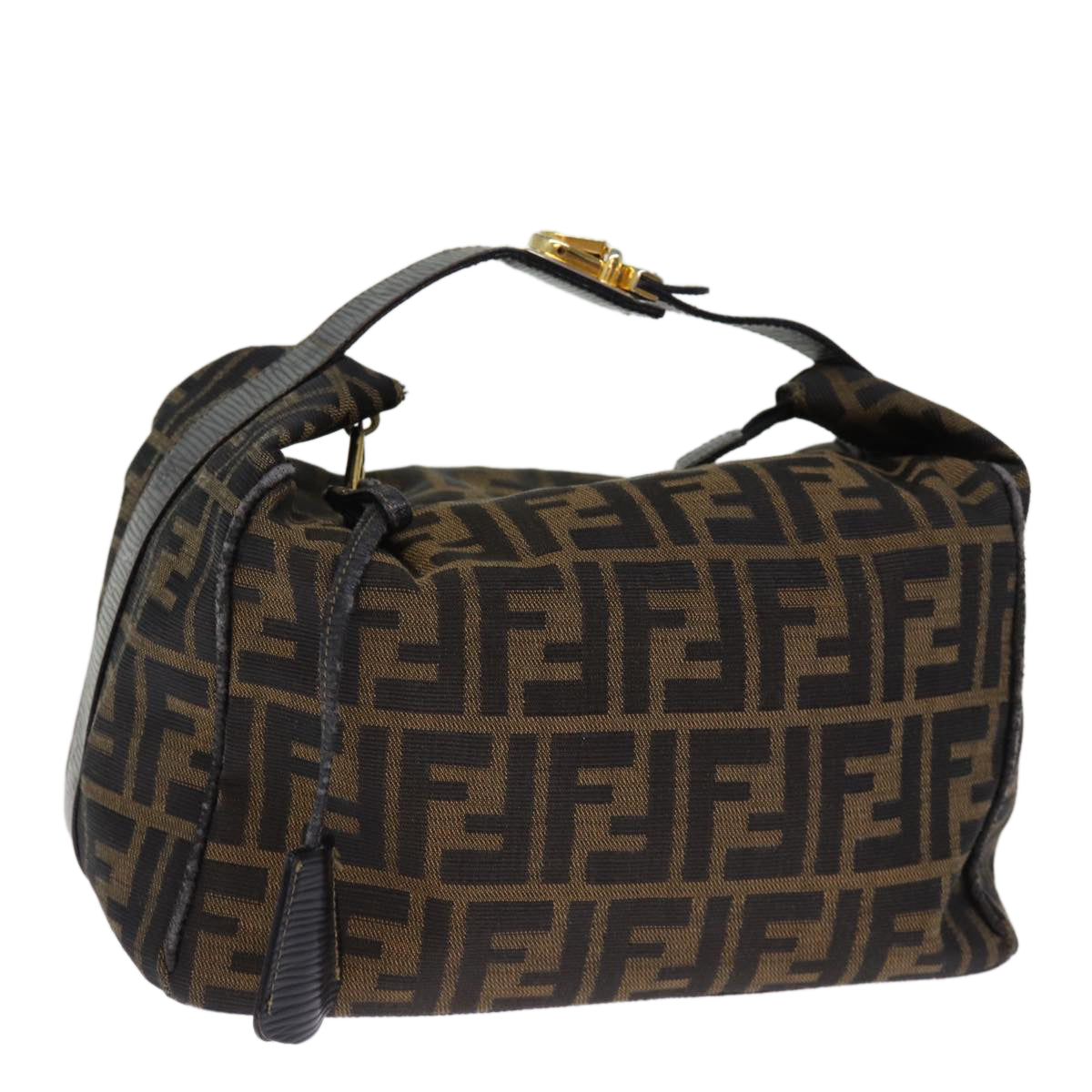 Luxury Fendi Zucca Canvas Vanity Cosmetic Pouch Brown Black74573