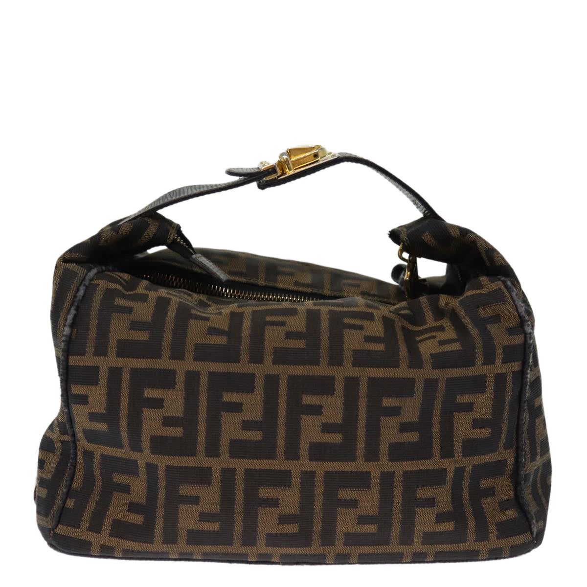 Luxury Fendi Zucca Canvas Vanity Cosmetic Pouch Brown Black74573