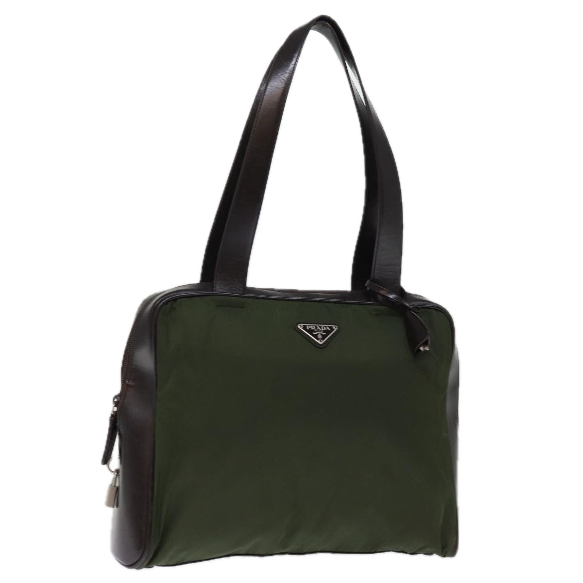 Luxury PradaShoulder Bag Nylon Khaki 74578