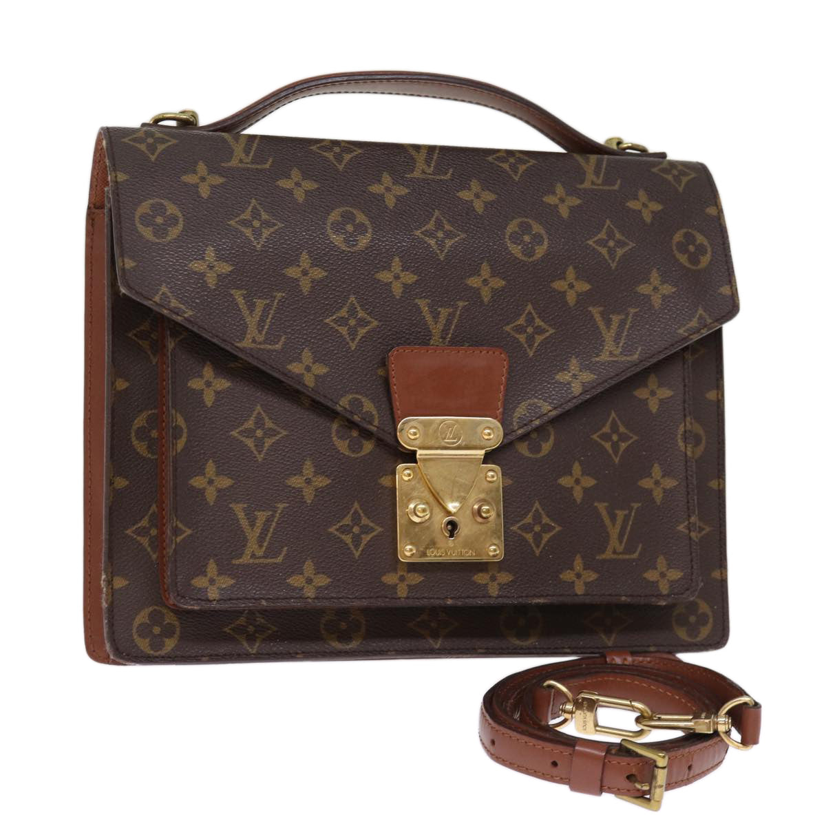 LOUIS VUITTON Monogram Monceau Hand Bag 2way M51185 LV 74586