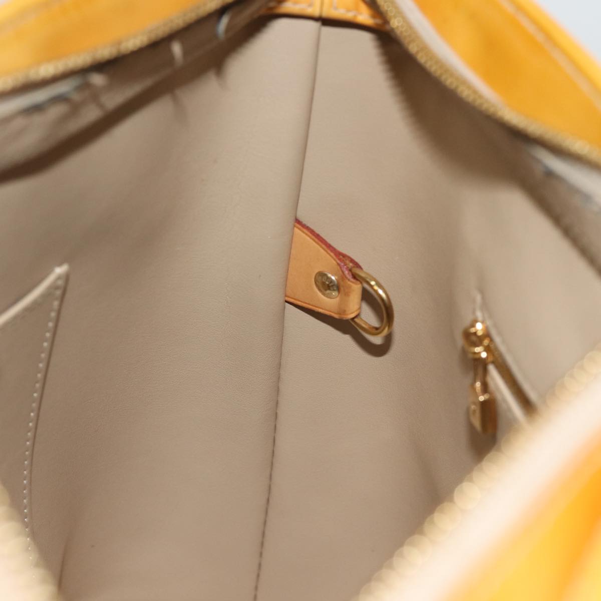 LOUIS VUITTON Monogram Vernis Houston Hand Bag Beige M91004 LV 74615