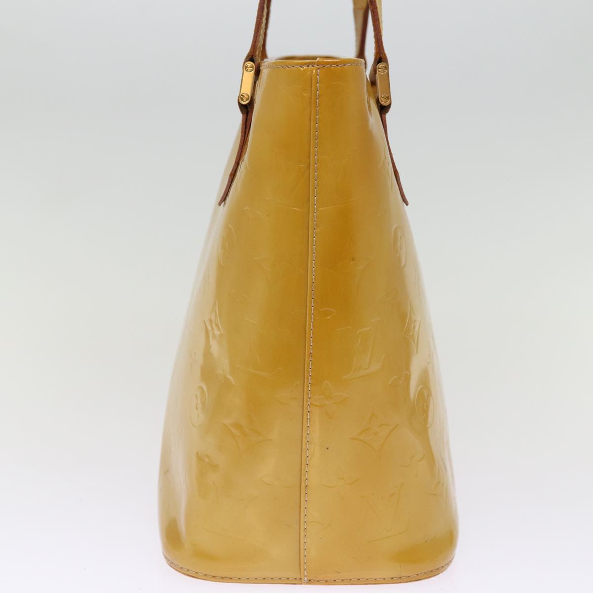 LOUIS VUITTON Monogram Vernis Houston Hand Bag Beige M91004 LV 74615