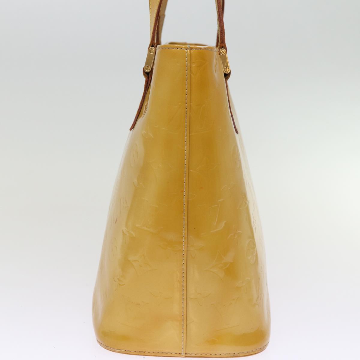 LOUIS VUITTON Monogram Vernis Houston Hand Bag Beige M91004 LV 74615