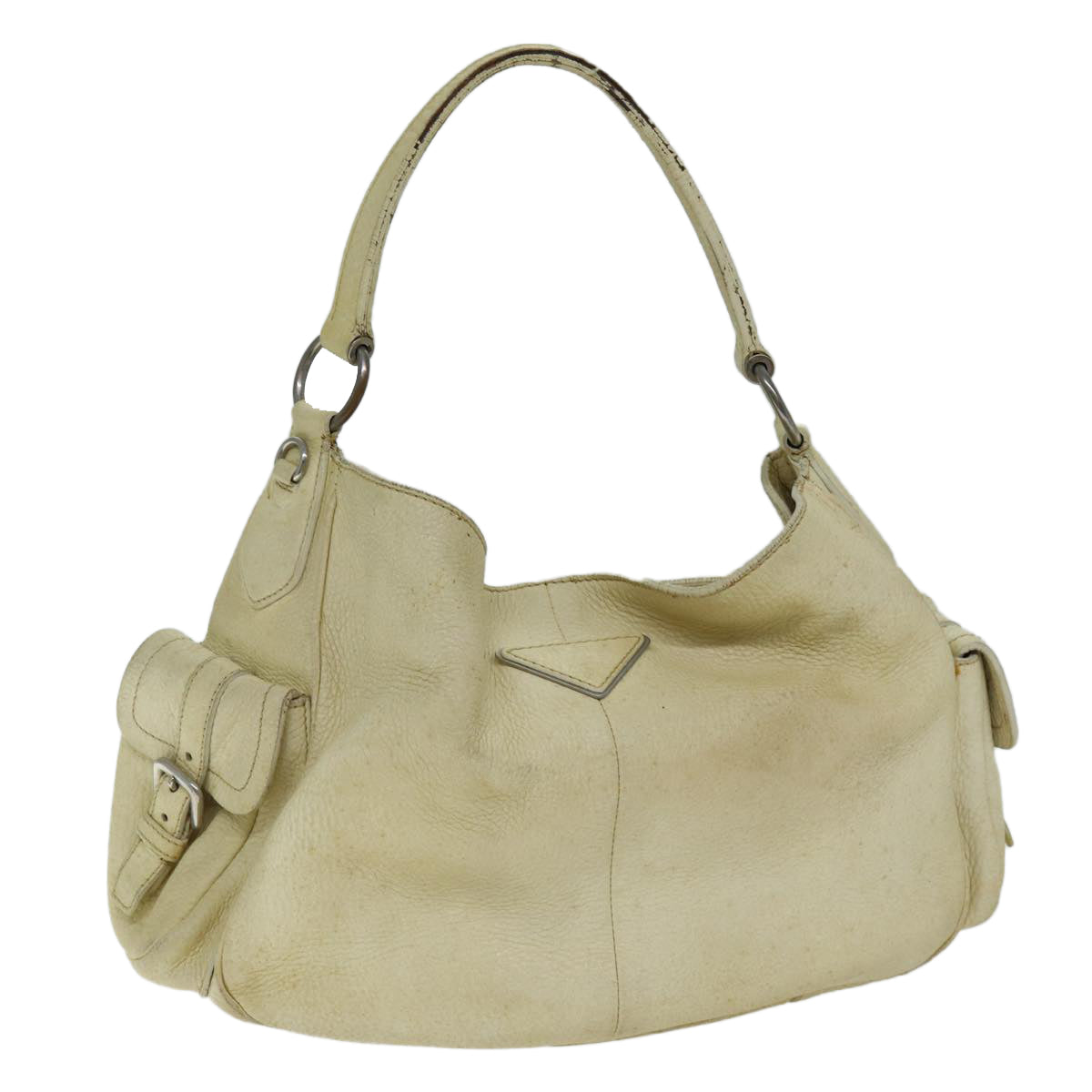 Luxury PradaShoulder Bag Leather Cream 74644
