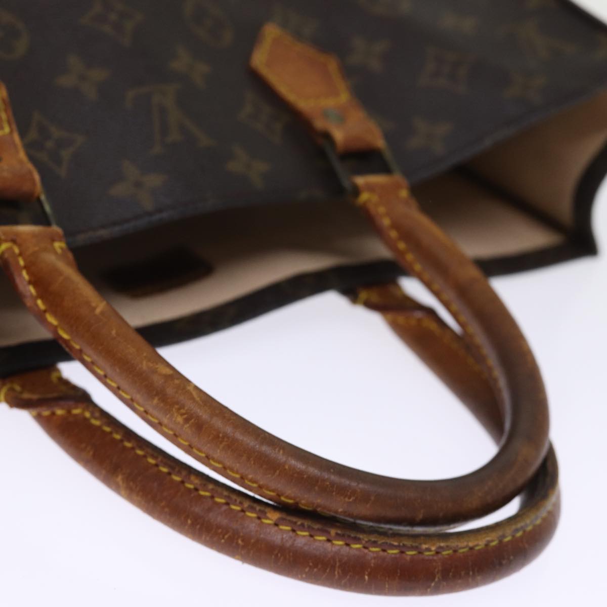 LOUIS VUITTON Monogram Sac Plat Hand Bag M51140 LV 74673