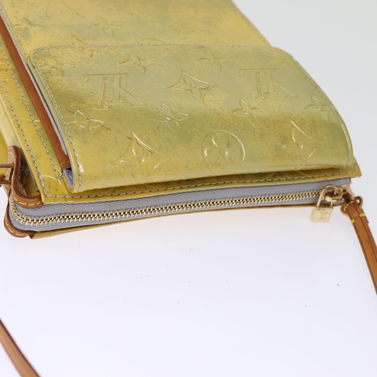 LOUIS VUITTON Monogram Vernis Motto Accessory Pouch Gris M91030 LV 74697