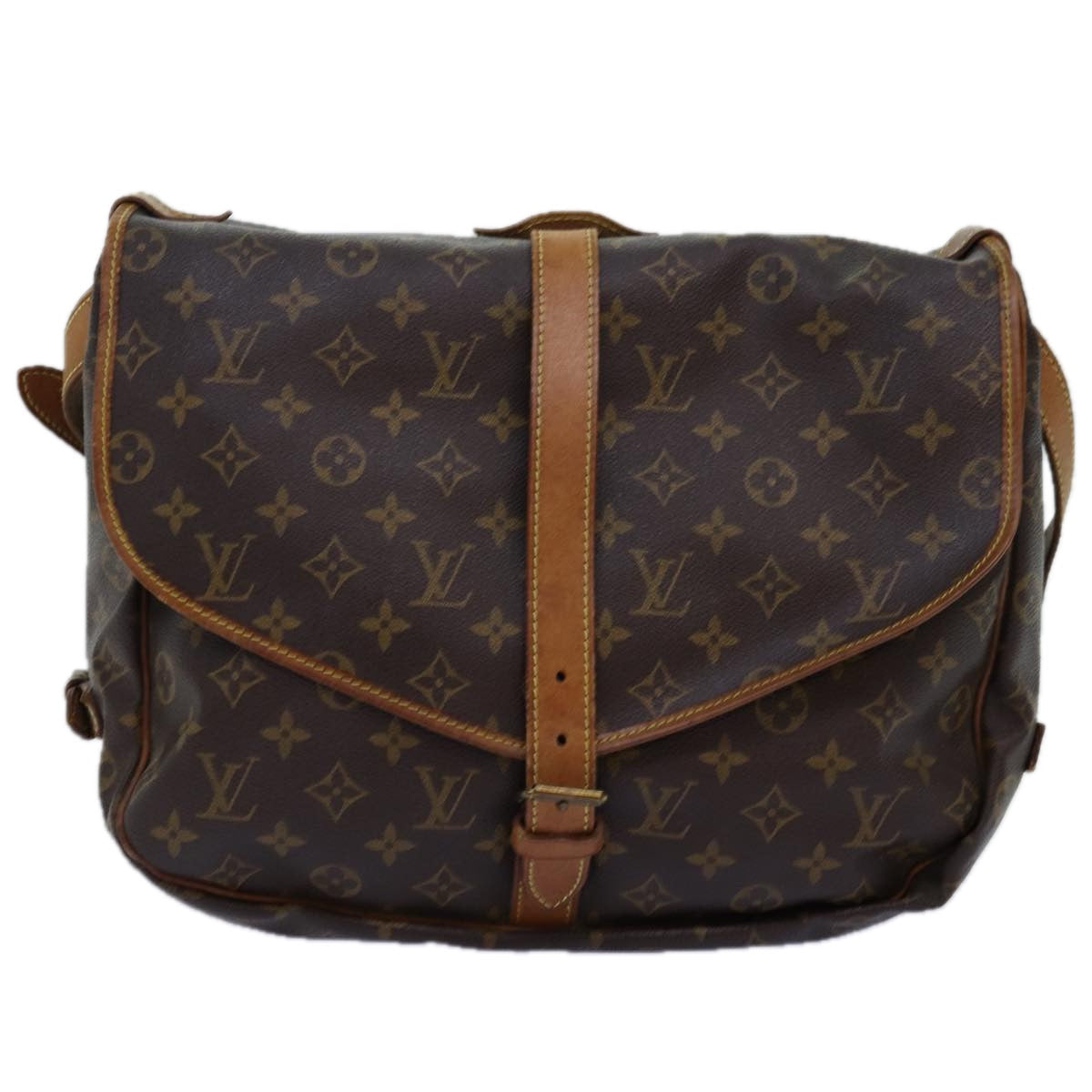 LOUIS VUITTON Monogram Saumur 35 Shoulder Bag M42254 LV 74714