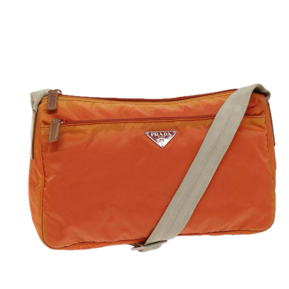 Luxury PradaShoulder Bag Nylon Orange 74735