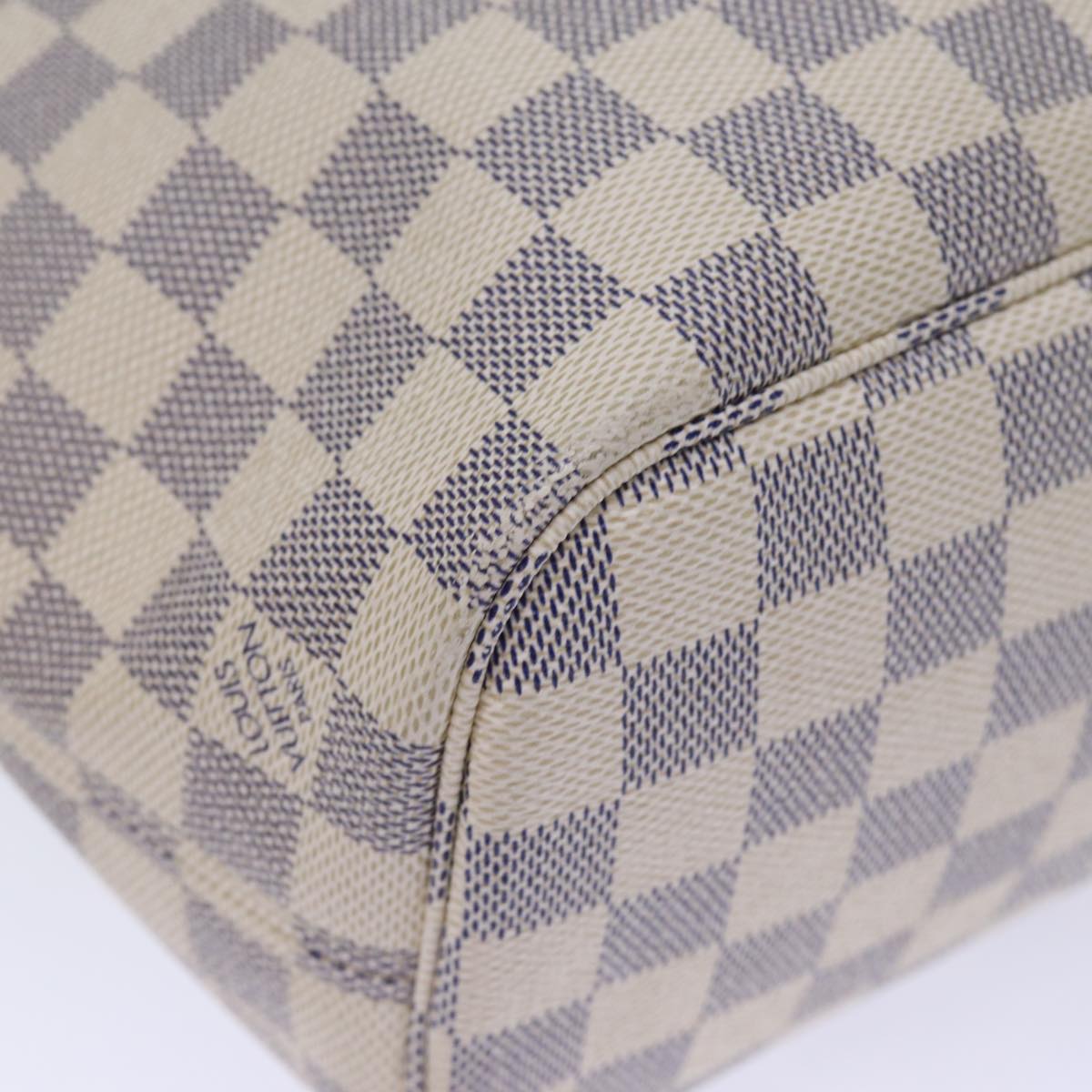 LOUIS VUITTON Damier Azur Neverfull PM Tote Bag N41362 LV 74750