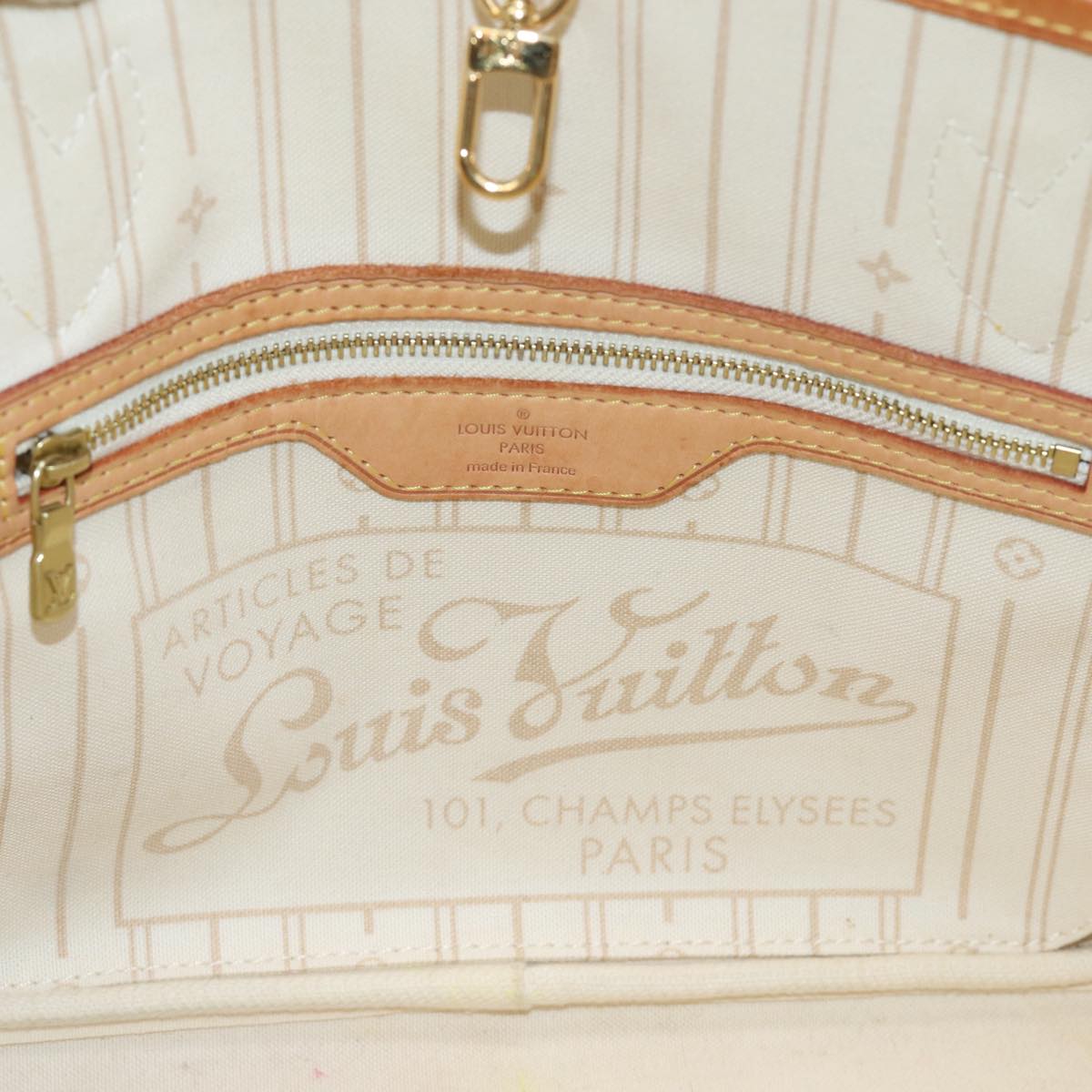 LOUIS VUITTON Damier Azur Neverfull PM Tote Bag N41362 LV 74750