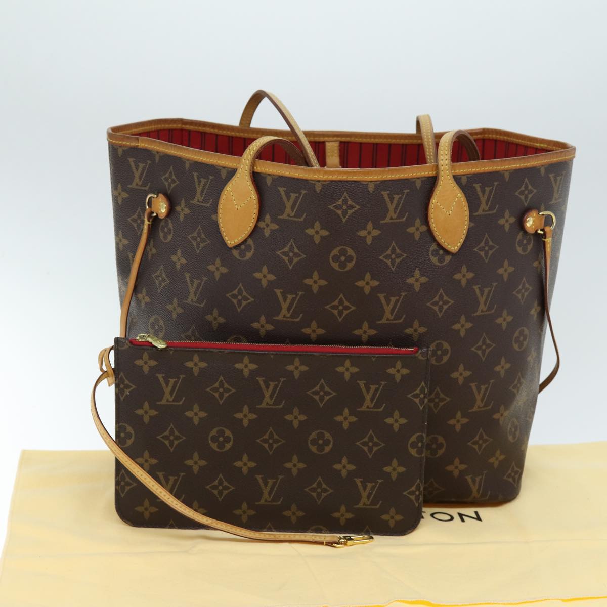 LOUIS VUITTON Monogram Neverfull MM Tote Bag M40156 LV 74751