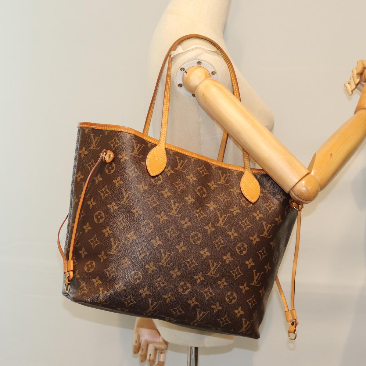 LOUIS VUITTON Monogram Neverfull MM Tote Bag M40156 LV 74751