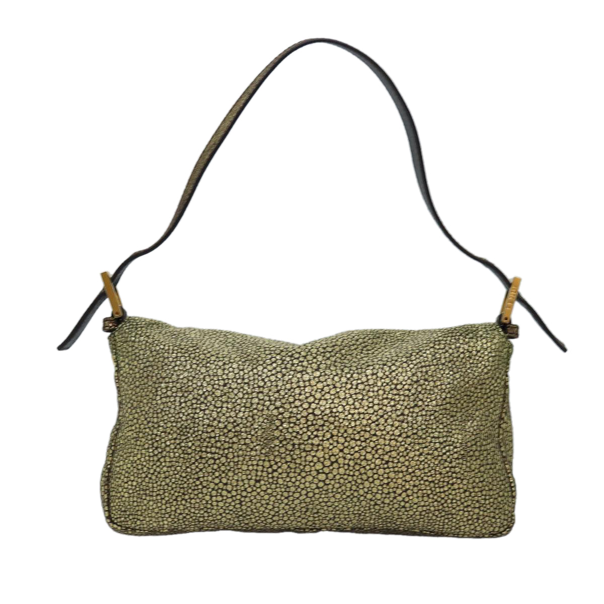 Luxury Fendi Mamma Baguette Shoulder Bag Canvas Gold Tone 4088361374891A