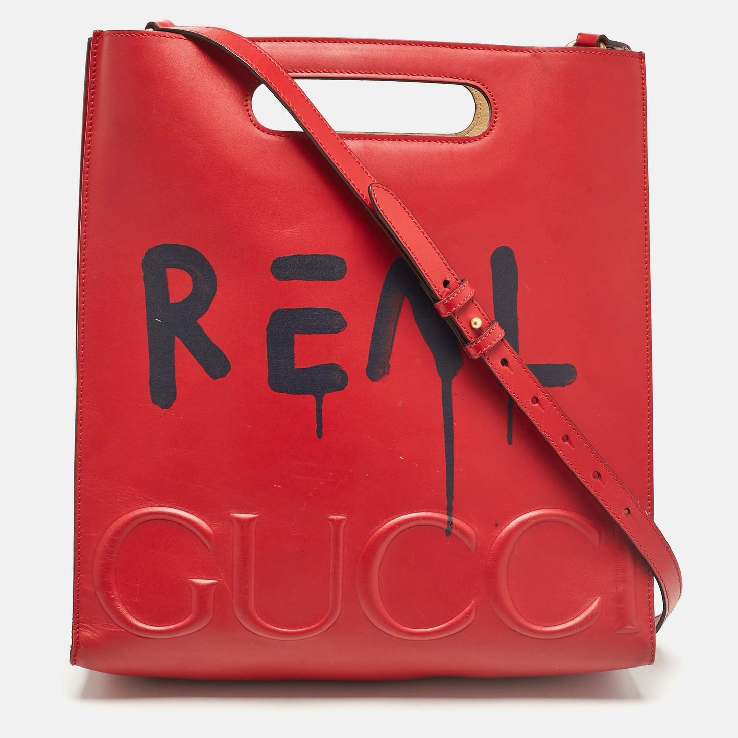 Luxury Gucci Trending 2025 Red Leather Ghost Tote