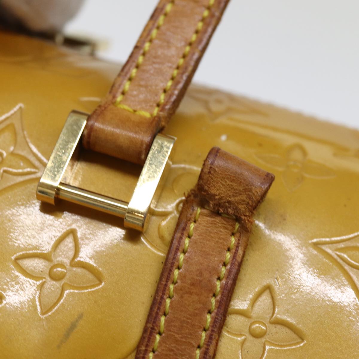 LOUIS VUITTON Monogram Vernis Bedford Hand Bag Beige M91006 LV 74956