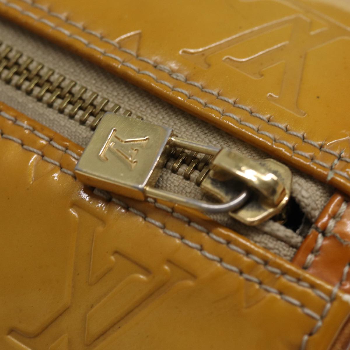 LOUIS VUITTON Monogram Vernis Bedford Hand Bag Beige M91006 LV 74956