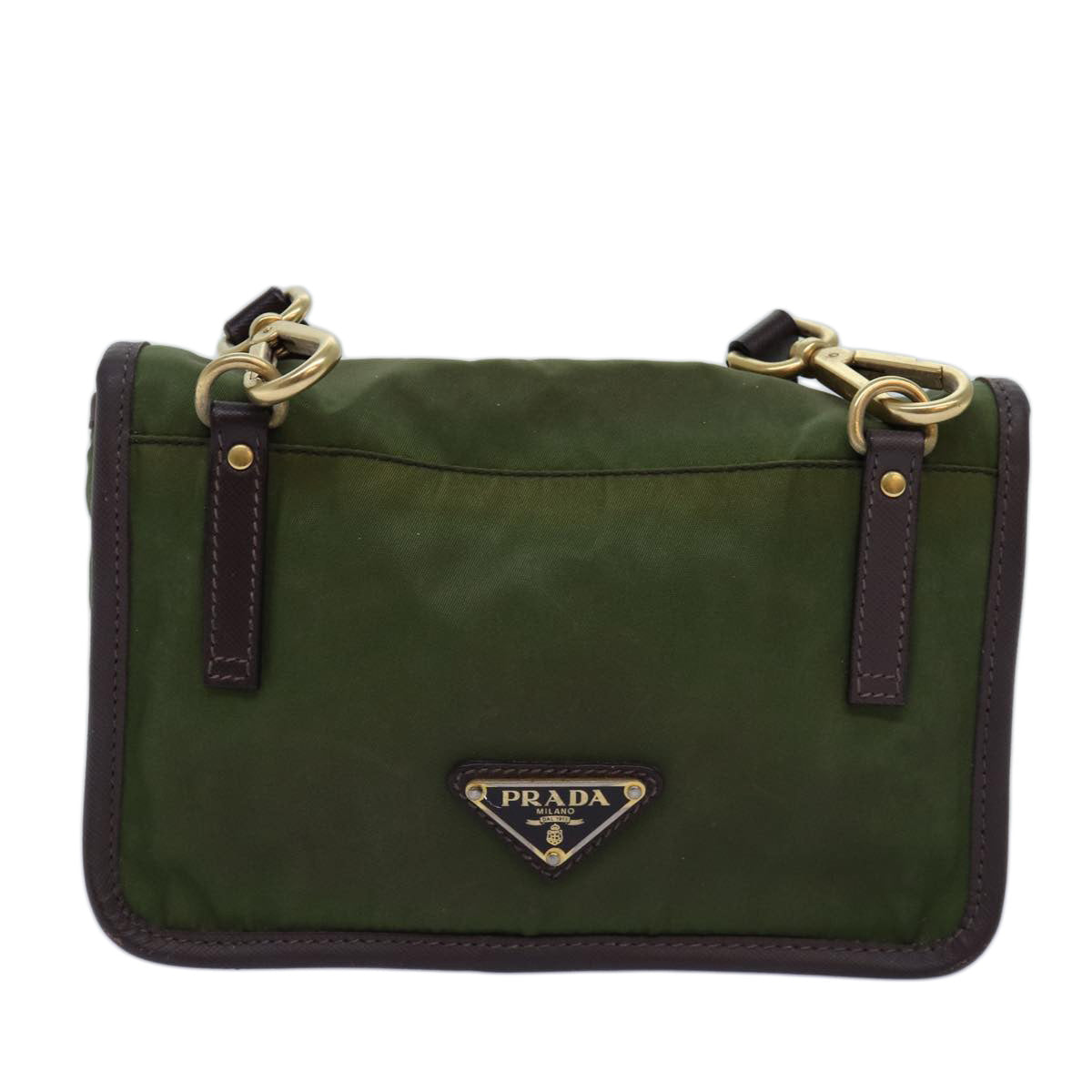 Luxury PradaShoulder Bag Nylon Khaki 74960