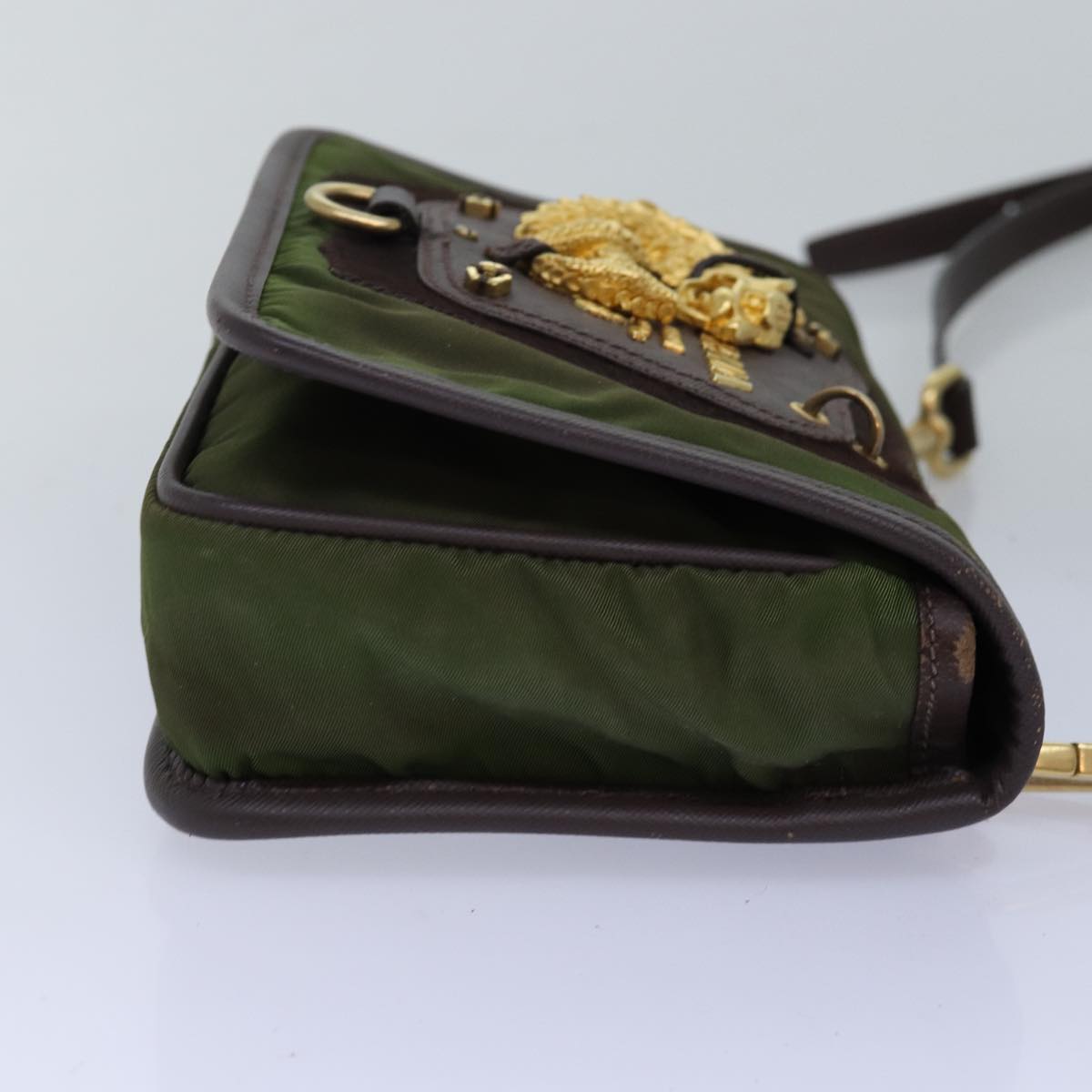 Luxury PradaShoulder Bag Nylon Khaki 74960