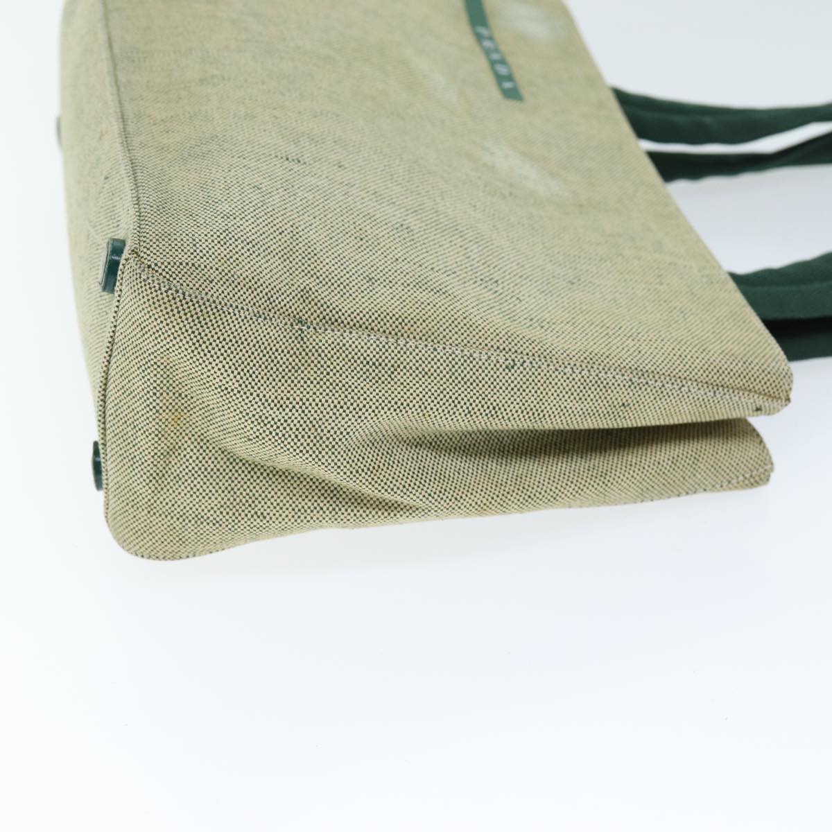 Luxury PradaHand Bag Canvas Green Beige 74967