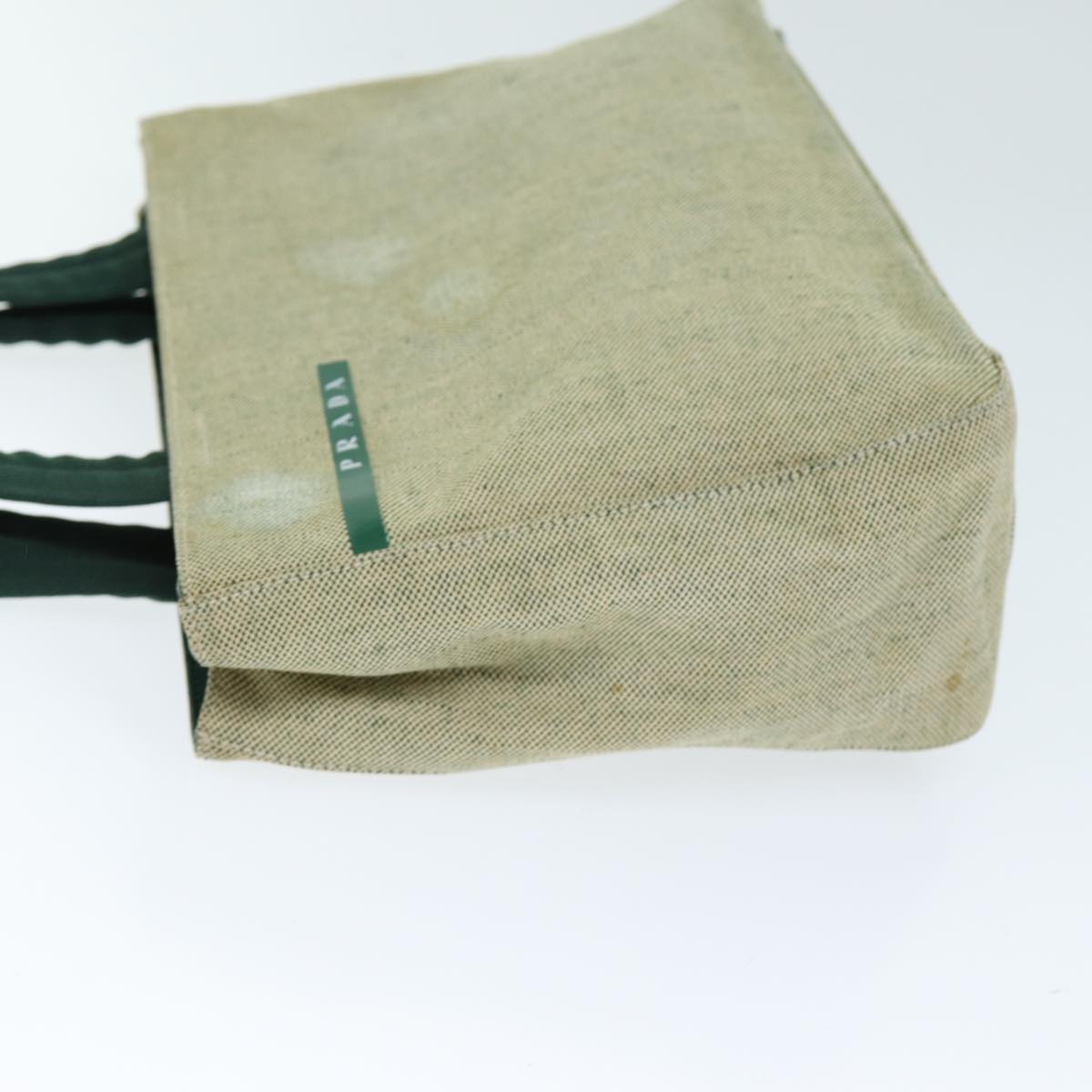 Luxury PradaHand Bag Canvas Green Beige 74967
