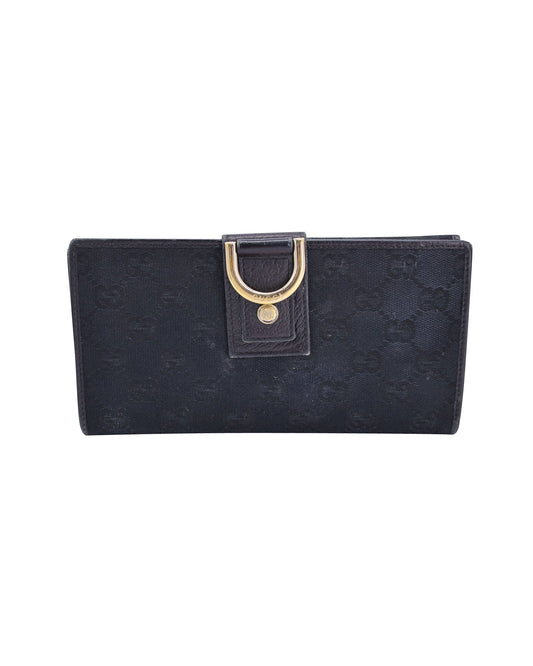 Luxury Gucci Trending 2025 Continental Wallet in Black GG Canvas