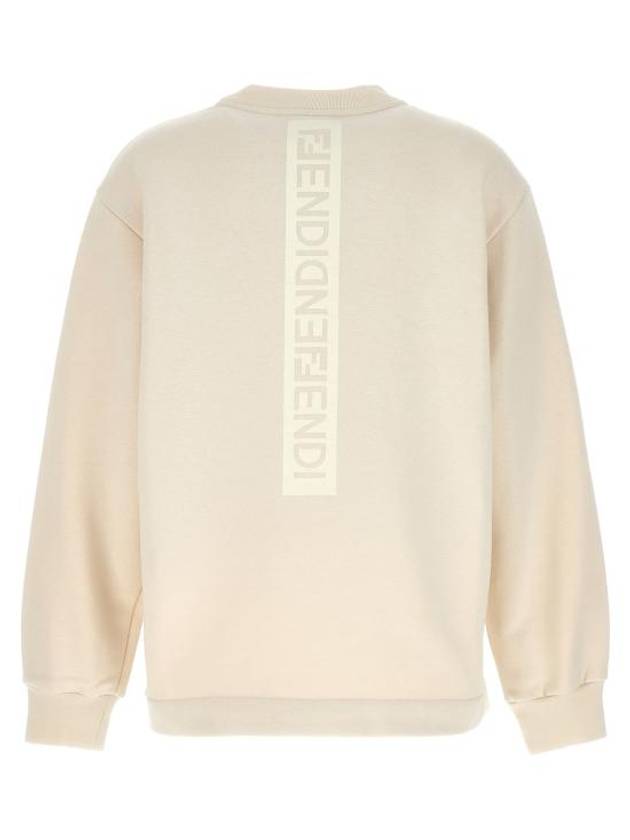 Luxury Fendi Patch Logo Sweatshirt Ivory