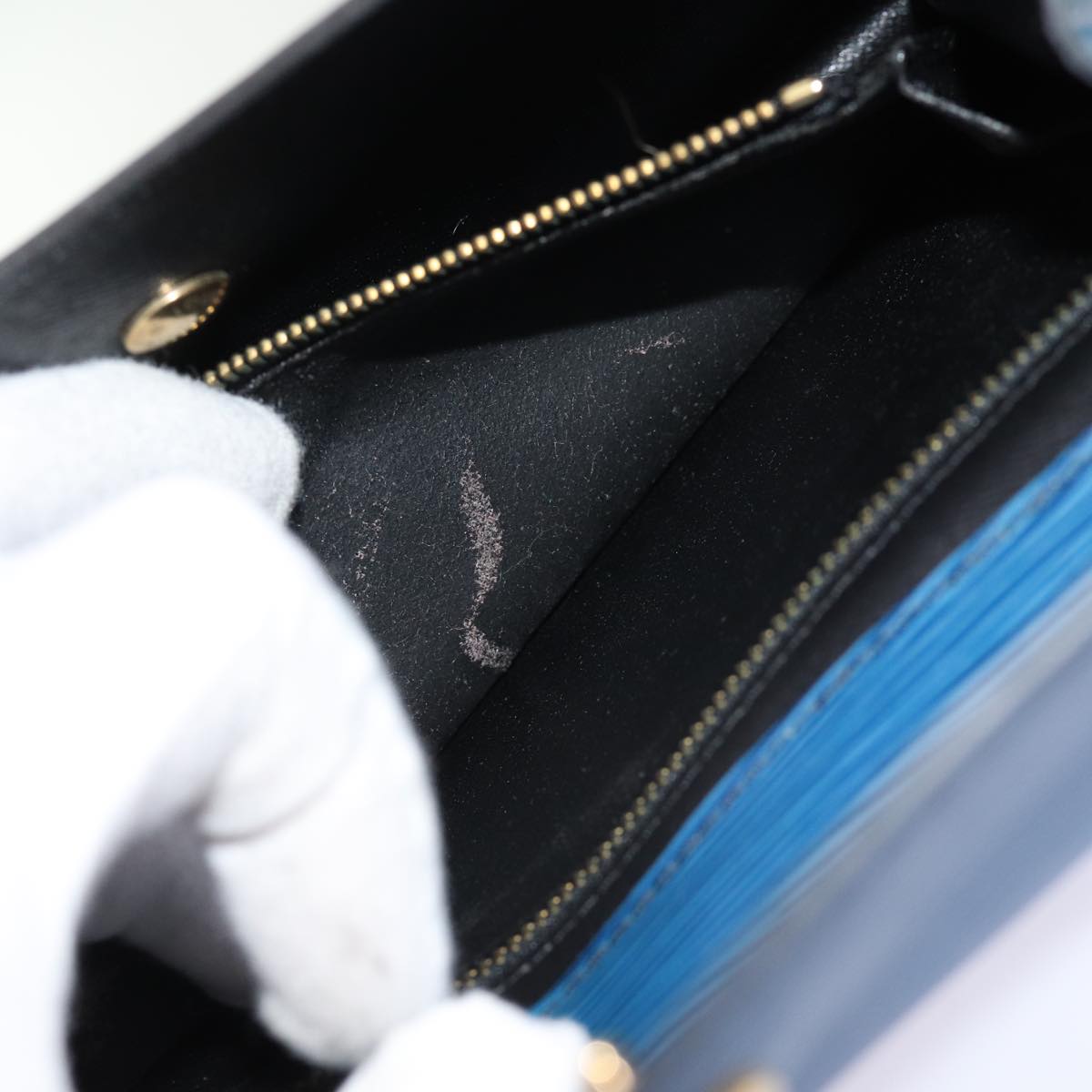 LOUIS VUITTON Epi Montaigne 23 Clutch Bag Blue M52665 LV 75039