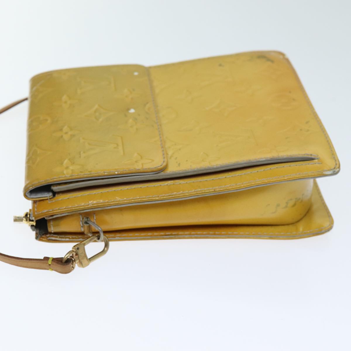 LOUIS VUITTON Monogram Vernis Motto Accessory Pouch Gris M91030 LV 75041