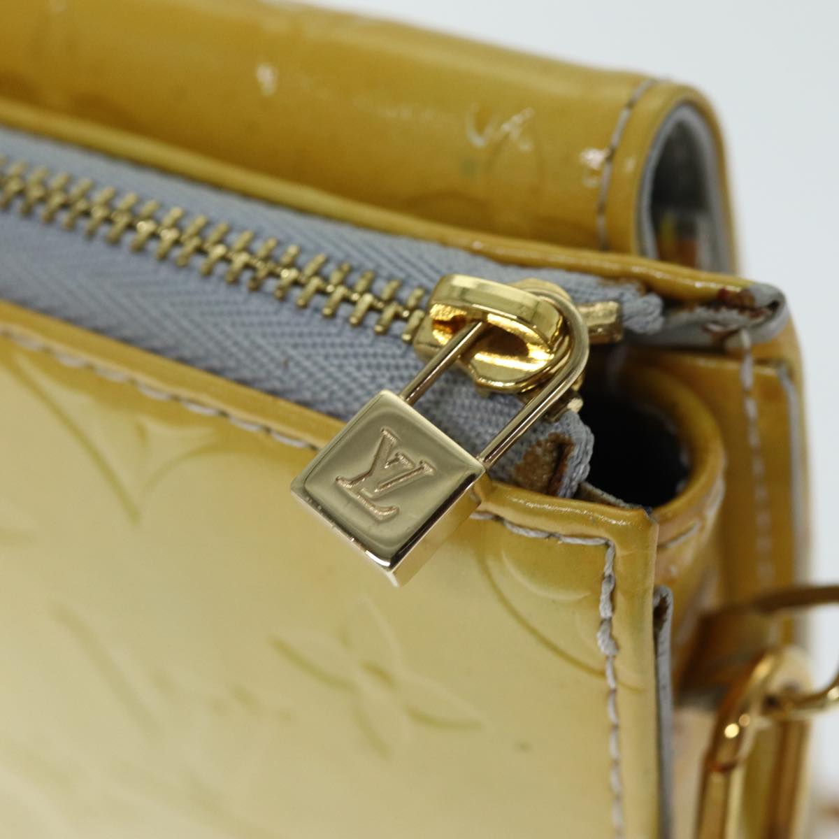 LOUIS VUITTON Monogram Vernis Motto Accessory Pouch Gris M91030 LV 75042