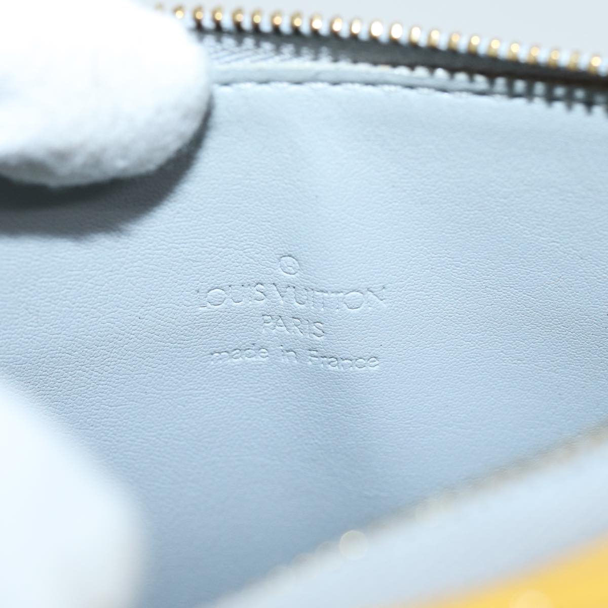 LOUIS VUITTON Monogram Vernis Motto Accessory Pouch Gris M91030 LV 75042