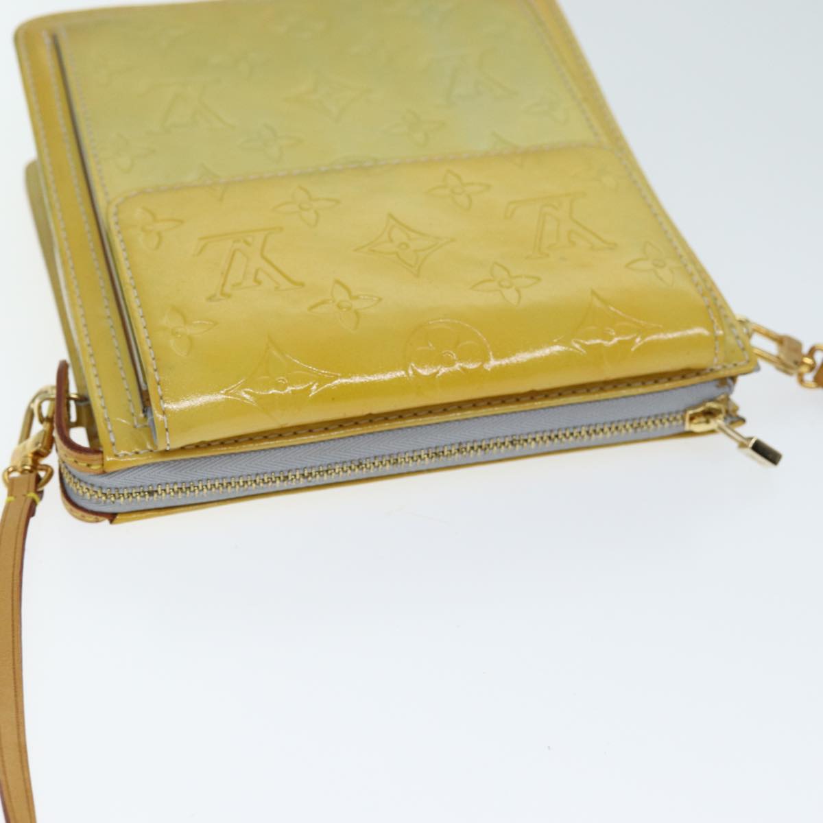 LOUIS VUITTON Monogram Vernis Motto Accessory Pouch Gris M91030 LV 75042