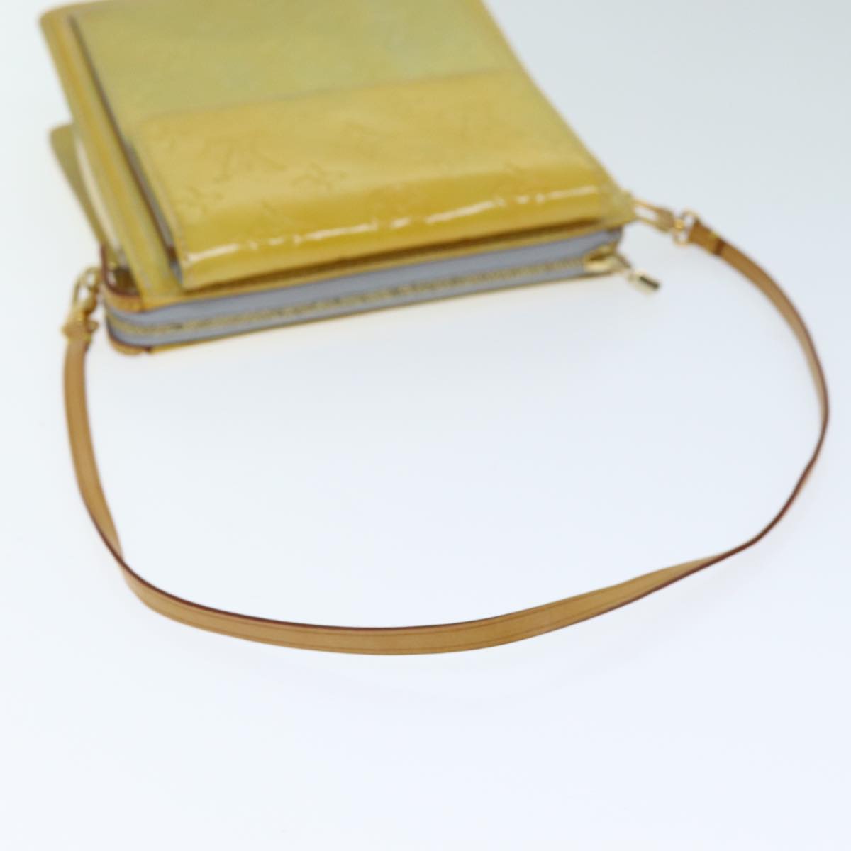 LOUIS VUITTON Monogram Vernis Motto Accessory Pouch Gris M91030 LV 75042