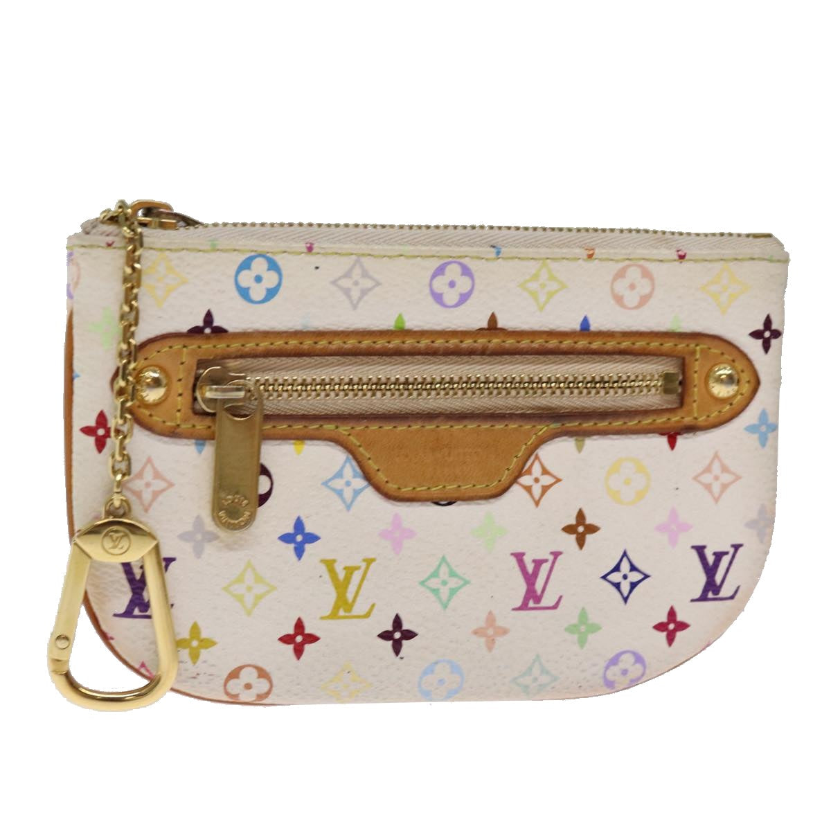 LOUIS VUITTON Monogram Multicolor Pochette MM Pouch White M60028 LV 75045
