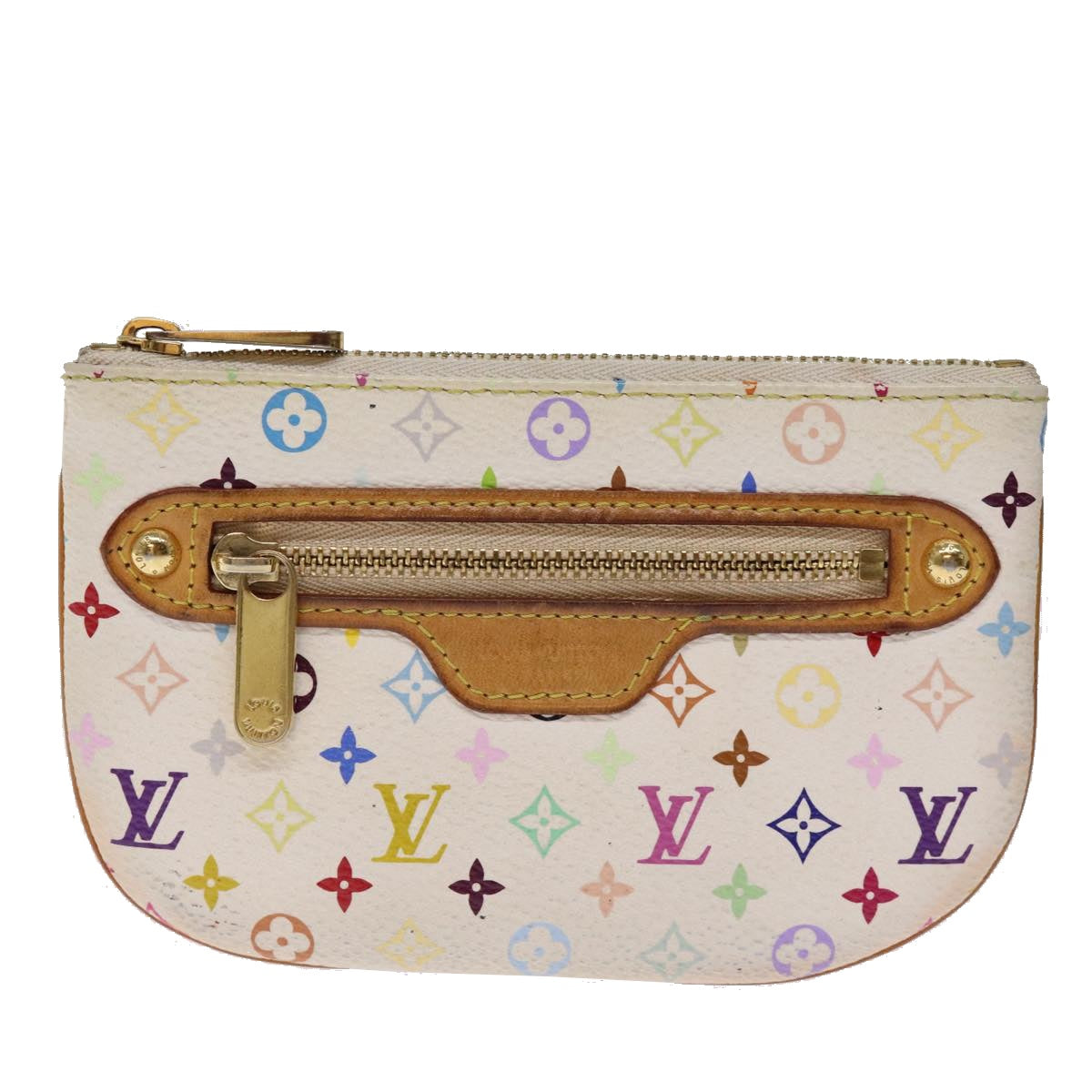 LOUIS VUITTON Monogram Multicolor Pochette MM Pouch White M60028 LV 75045