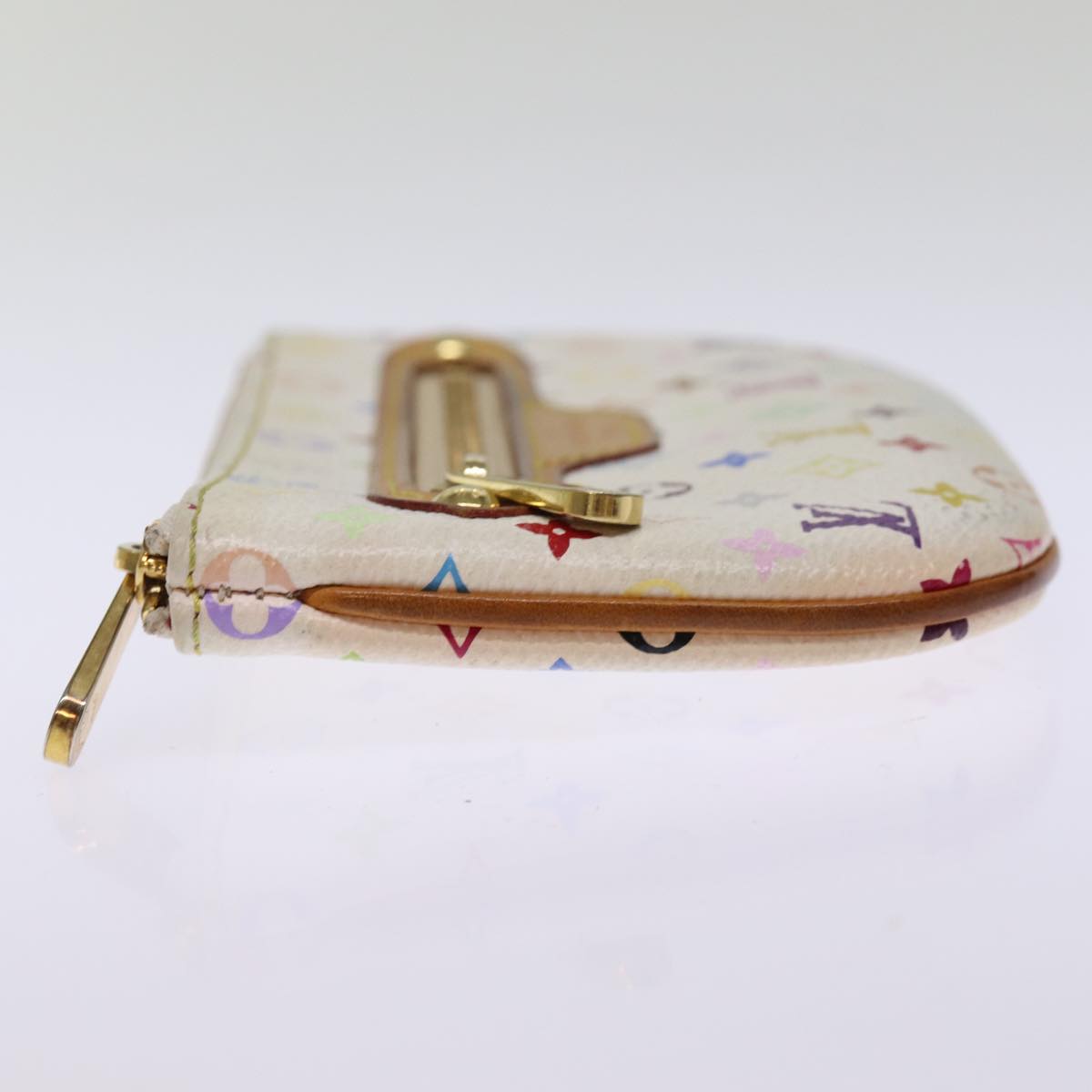 LOUIS VUITTON Monogram Multicolor Pochette MM Pouch White M60028 LV 75045