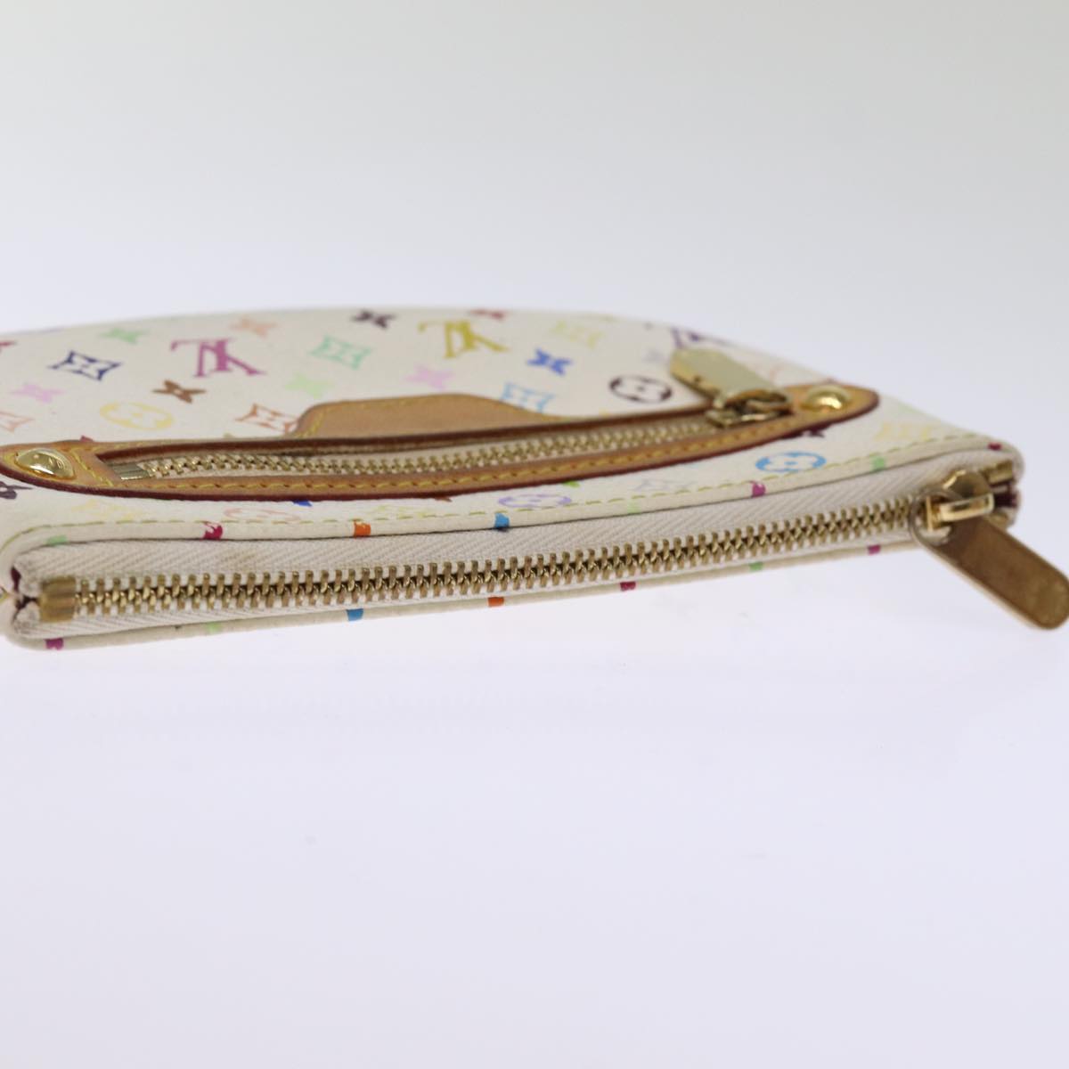 LOUIS VUITTON Monogram Multicolor Pochette MM Pouch White M60028 LV 75045