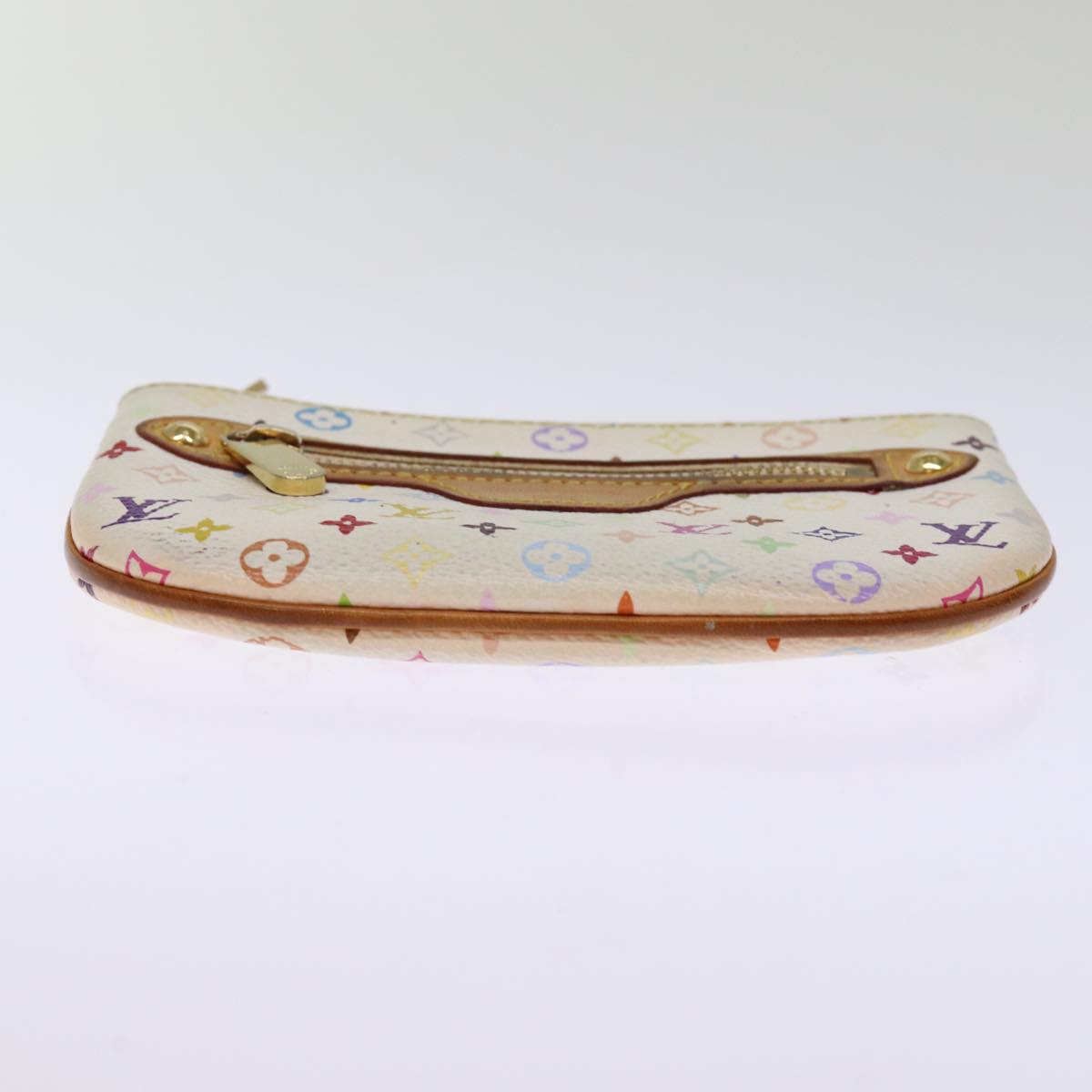 LOUIS VUITTON Monogram Multicolor Pochette MM Pouch White M60028 LV 75045