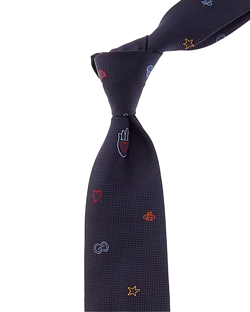 Gucci Blue Icons Silk Tie