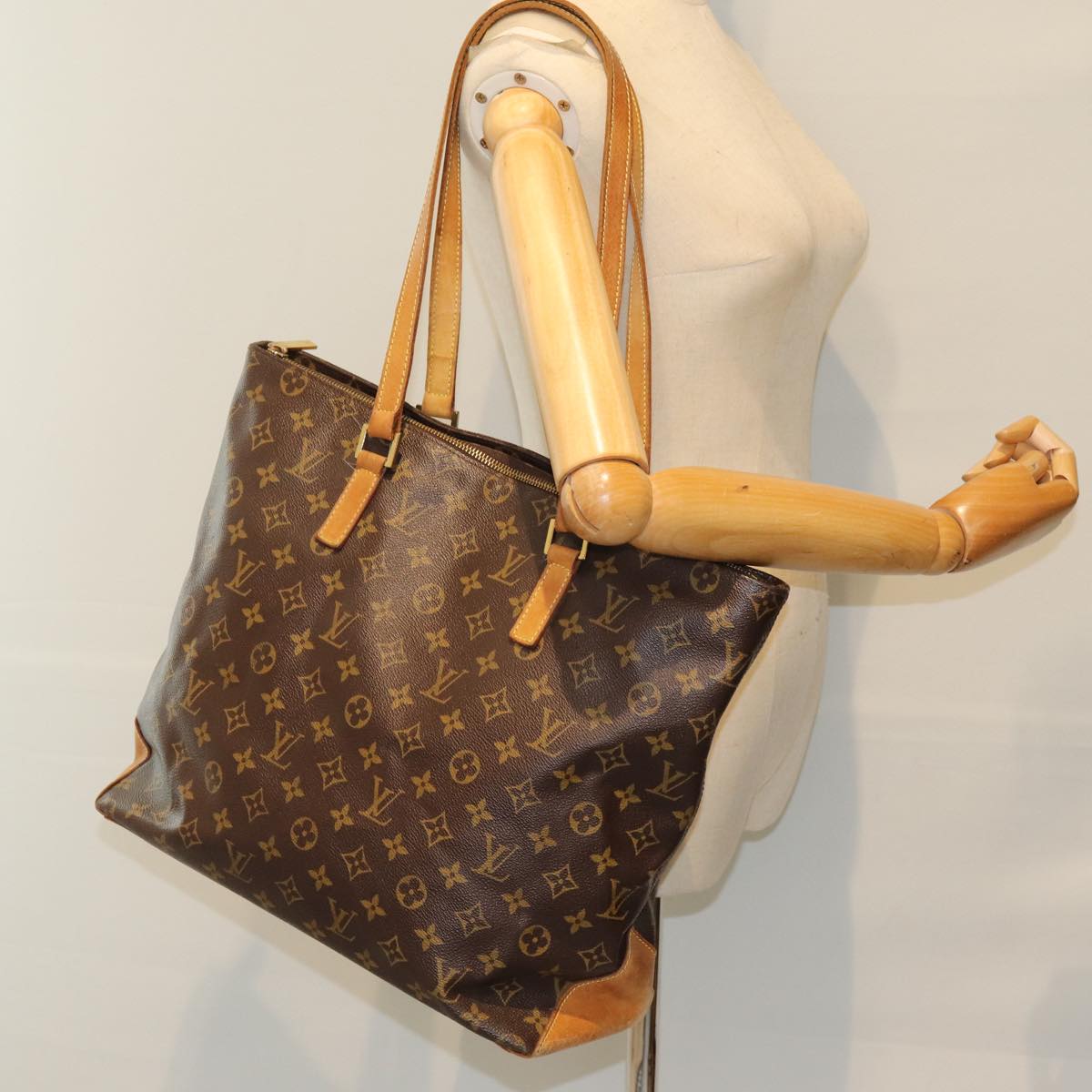 LOUIS VUITTON Monogram Cabas Mezzo Tote Bag M51151 LV 75086