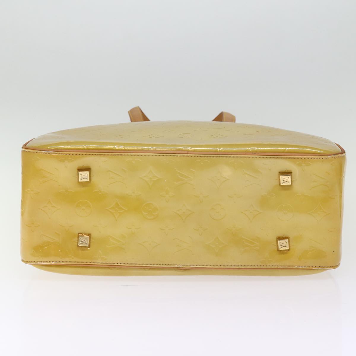 LOUIS VUITTON Monogram Vernis Sutton Boston Bag Beige M91139 LV 75103