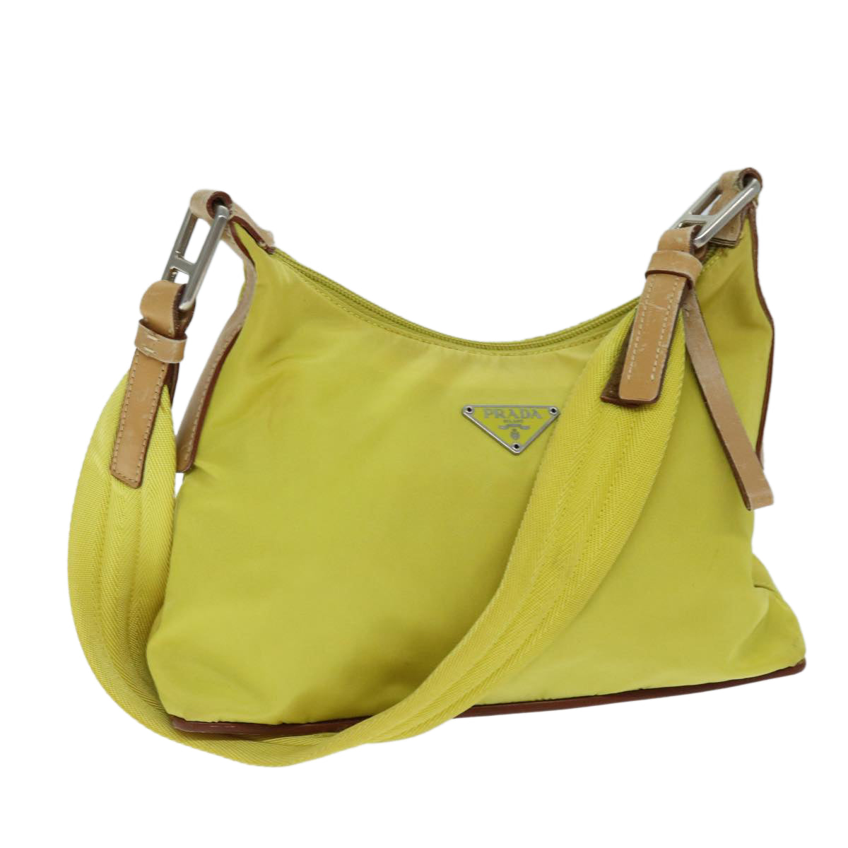 Luxury PradaShoulder Bag Nylon Yellow 75118