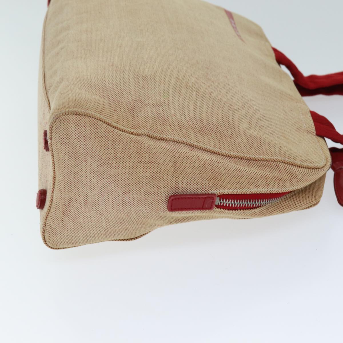 Luxury PradaSports Tote Bag Canvas Red Beige 75127
