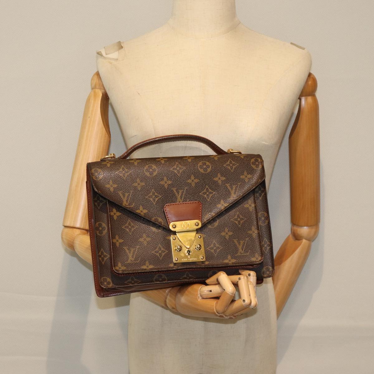 LOUIS VUITTON Monogram Monceau 26 Shoulder Bag M51187 LV 75161