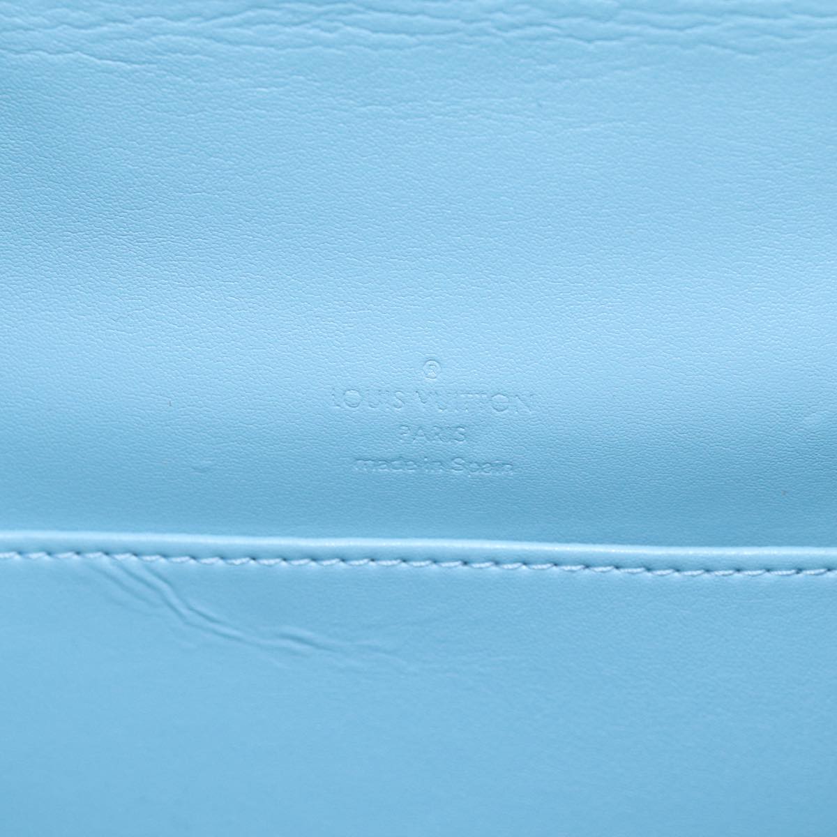 LOUIS VUITTON Monogram Vernis Thompson Street Bag Baby Blue M91009 LV 75165