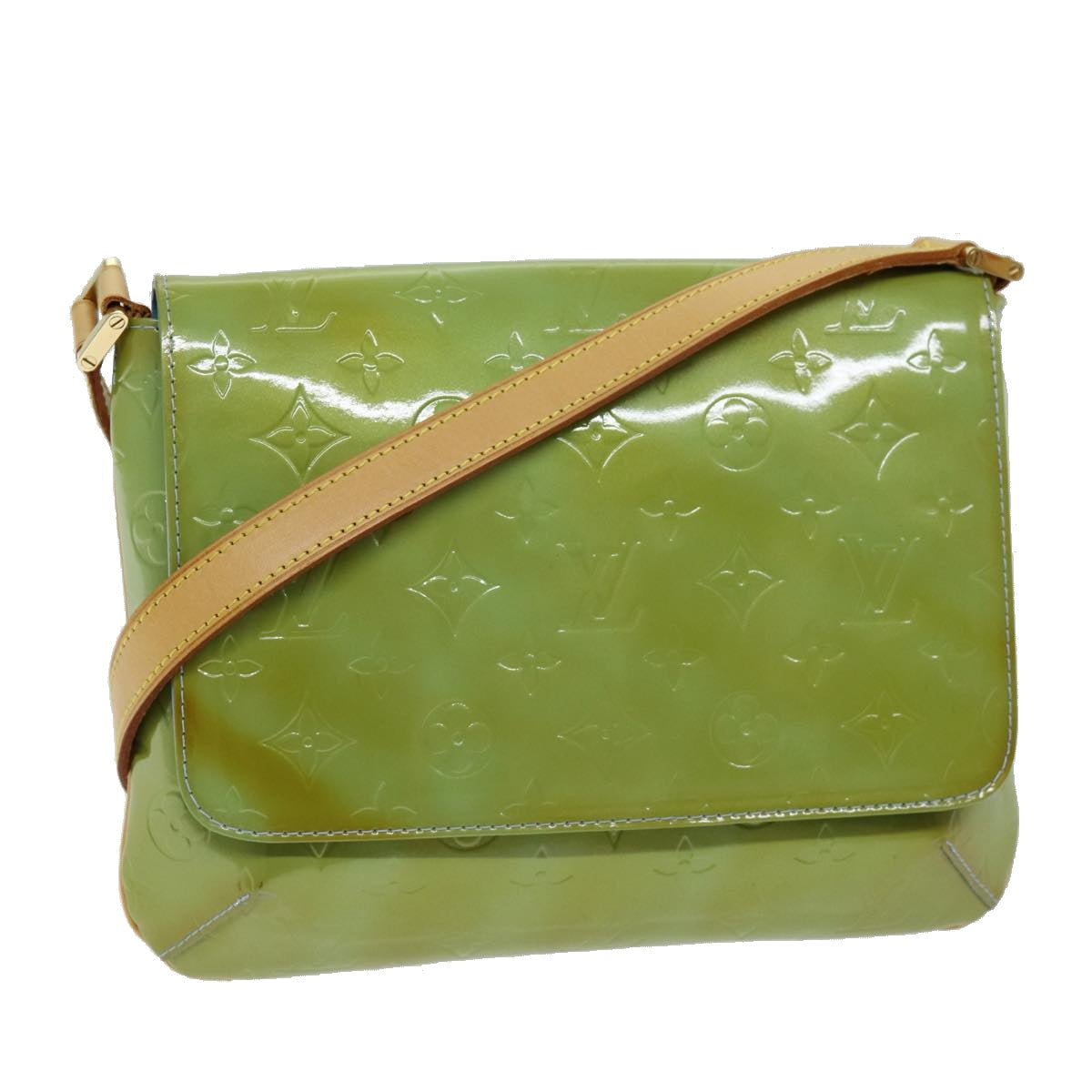 LOUIS VUITTON Monogram Vernis Thompson Street Bag Baby Blue M91009 LV 75165