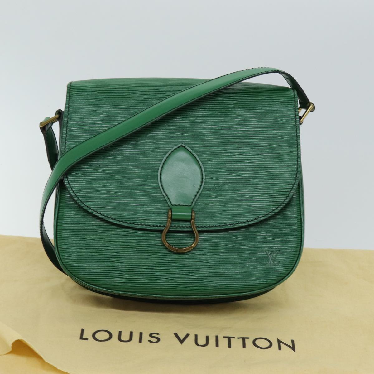 LOUIS VUITTON Epi Saint Cloud GM Shoulder Bag Green M52194 LV 75168