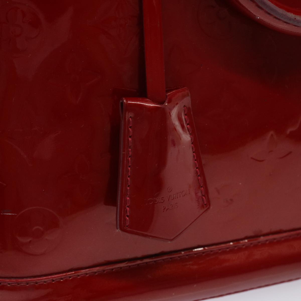 LOUIS VUITTON Monogram Vernis Alma PM Hand Bag Red Slys M90169 LV 75188
