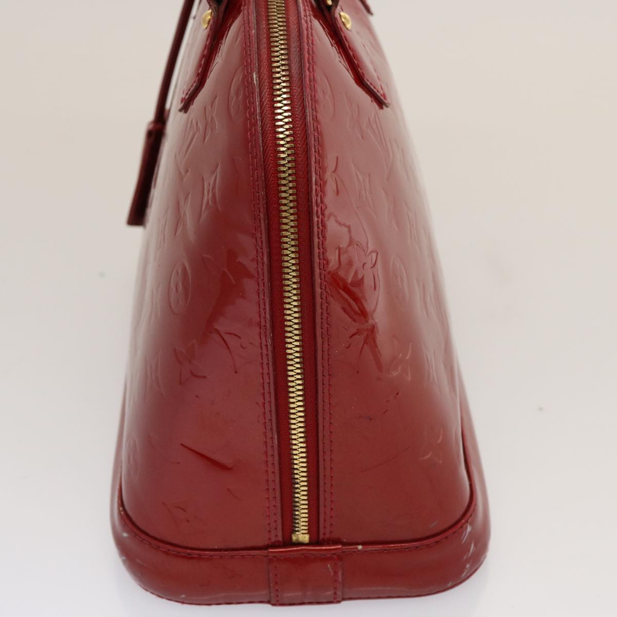 LOUIS VUITTON Monogram Vernis Alma PM Hand Bag Red Slys M90169 LV 75188